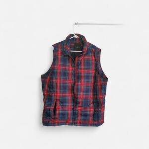 Talbots Plaid Sleeveless Full Zip Vest Size 3X